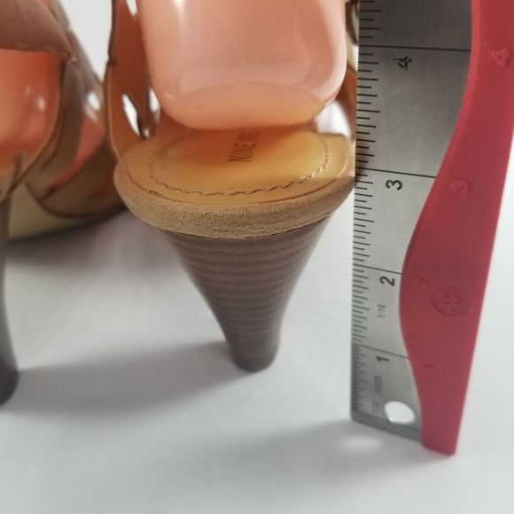 Nine West "Casely" Size 9 Tan Leather Gladiator Heel (S553) - Picture 5 of 7